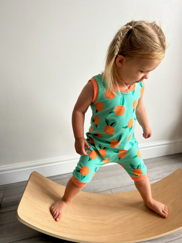 Mint Clementines Baby and Children's Short Romper