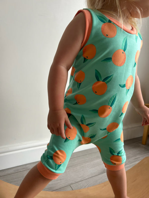 Mint Clementines Baby and Children's Short Romper