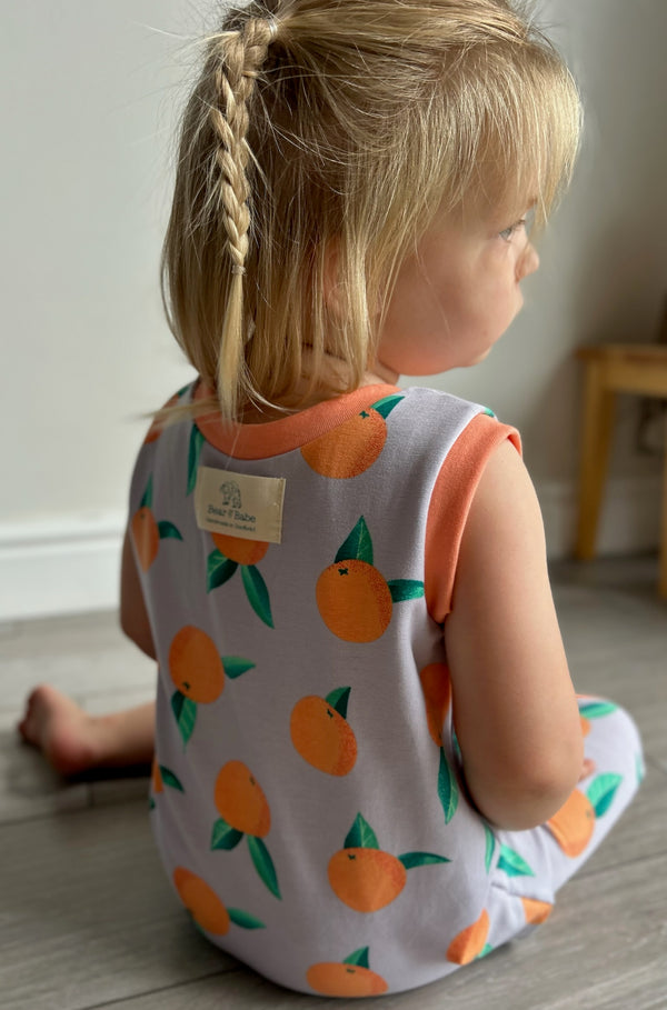 Lilac Clementines Baby and Children's Short Romper