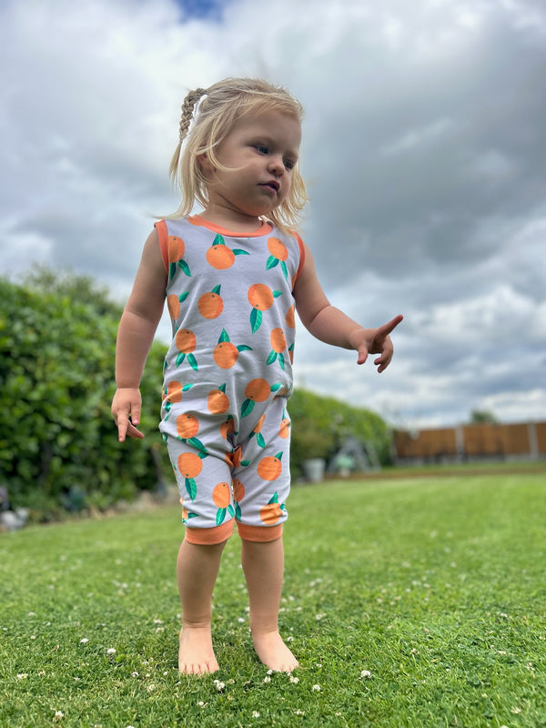 Lilac Clementines Baby and Children's Short Romper