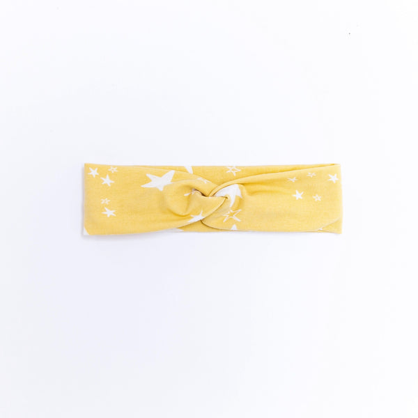 Yellow Stars Adult's Twist Headband