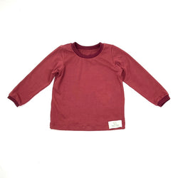 Burgundy Baby and Children's Long Sleeved Tee