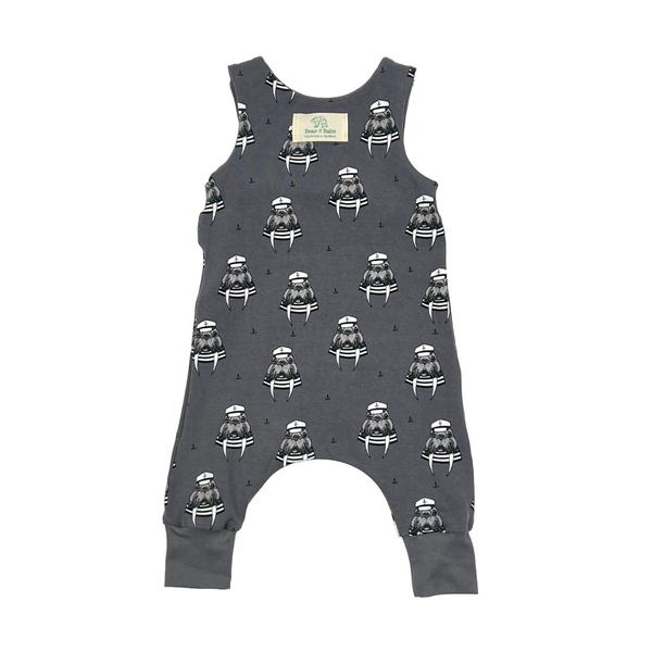 Steel Grey Wally Walrus Baby and Children's Romper