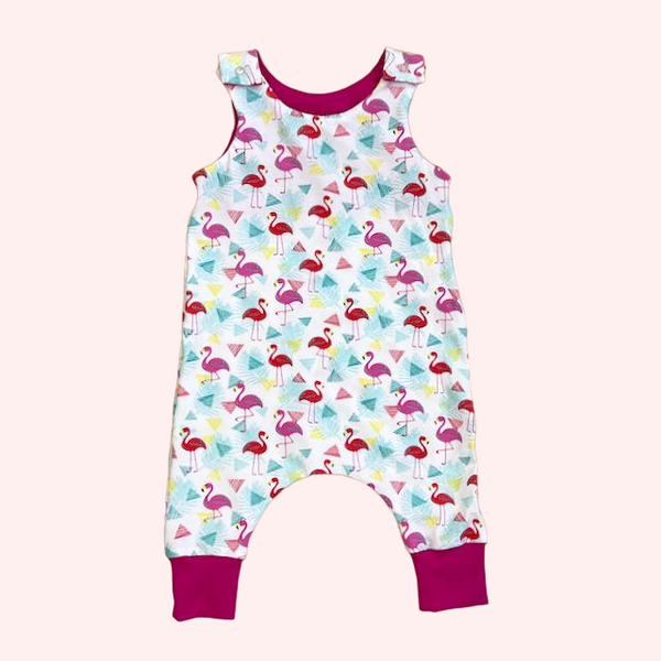90s Flamingos Baby and Children's Romper