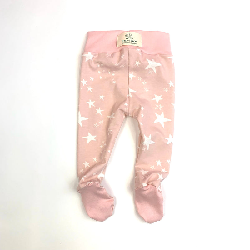 Pink Stars Baby and Children's Footed Leggings