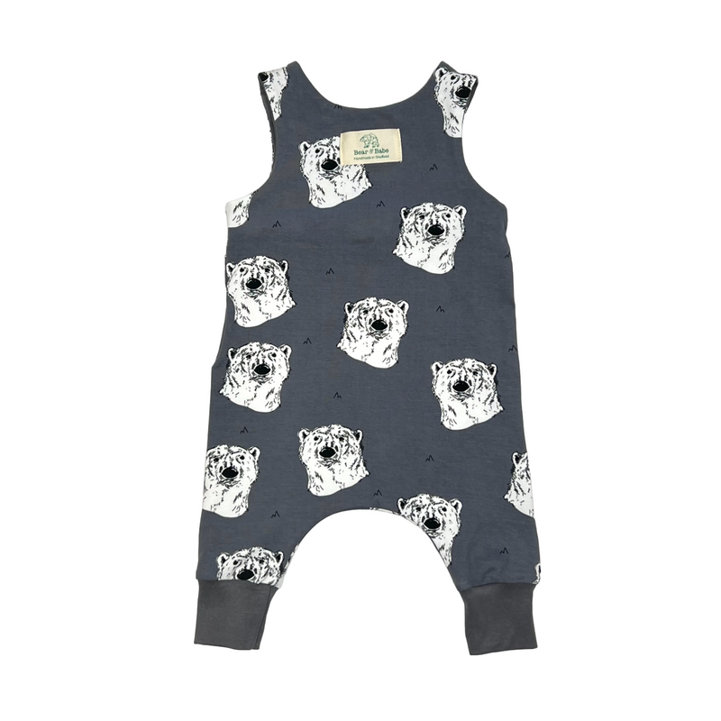 Steel Grey Polar Bears Baby and Children's Romper