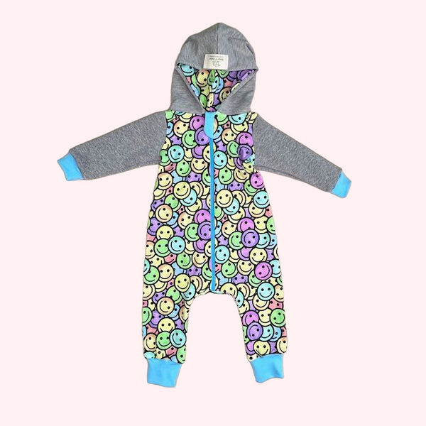 9-12 Months Baby and Children's Hooded Romper, Variety of Prints (Ready to Ship)