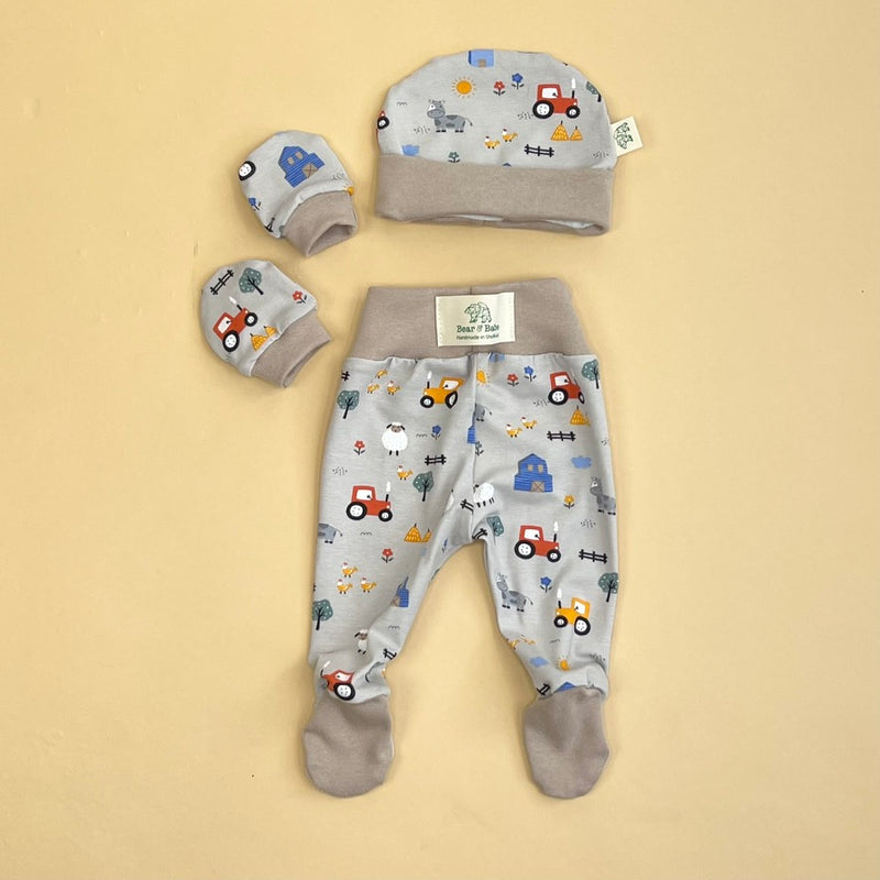 Grey Farmyard Newborn Baby Set