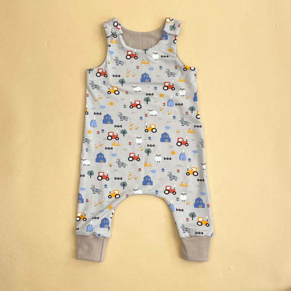 Grey Farmyard Baby and Children's Romper