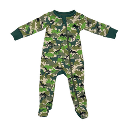 Camo Dinosaurs Baby and Children's Zip Sleepsuit
