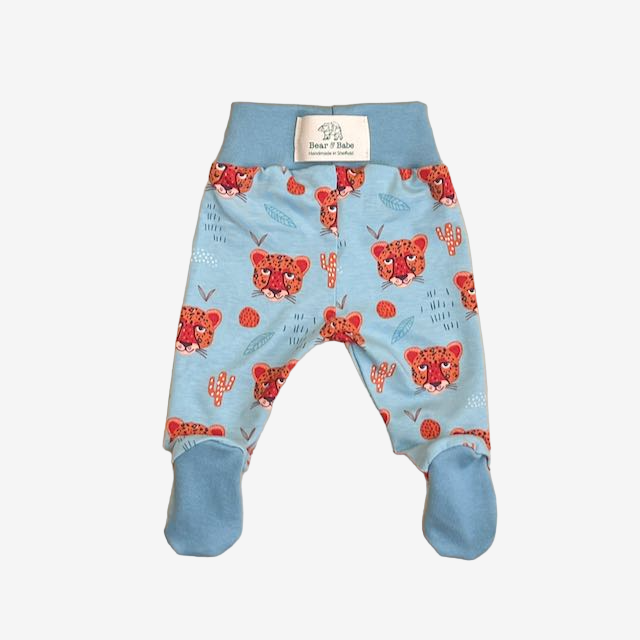 Aqua Leopards Baby and Children's Footed Leggings