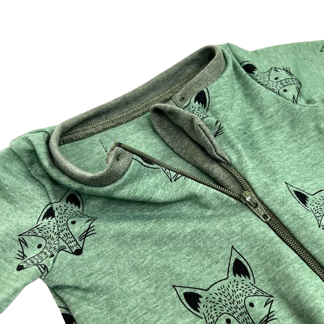 Green Foxes Baby and Children's Zip Sleepsuit