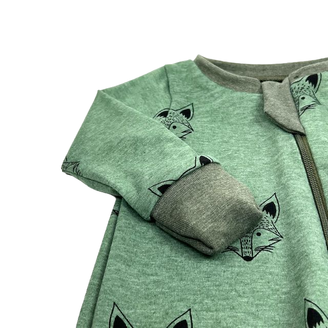 Green Foxes Baby and Children's Zip Sleepsuit