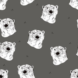 Steel Grey Polars Bears Baby and Children's Zip Sleepsuit