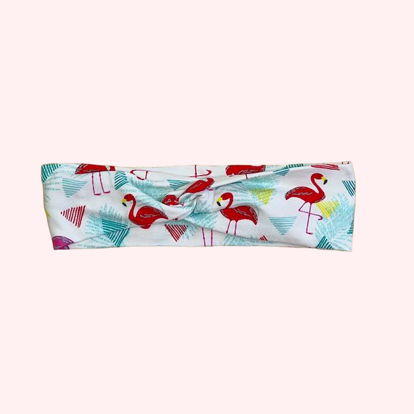 90s Flamingos Adult's Twist Headband