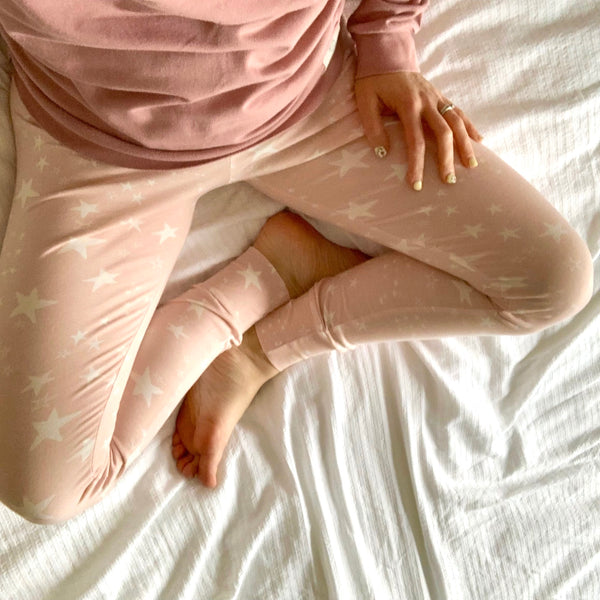 Pink Stars Adult Leggings
