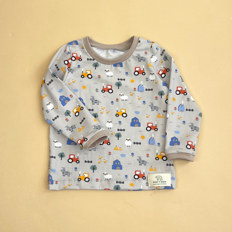Grey Farmyard Baby and Children's Long Sleeved Tee