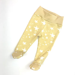 Yellow Stars Baby and Children's Footed Leggings